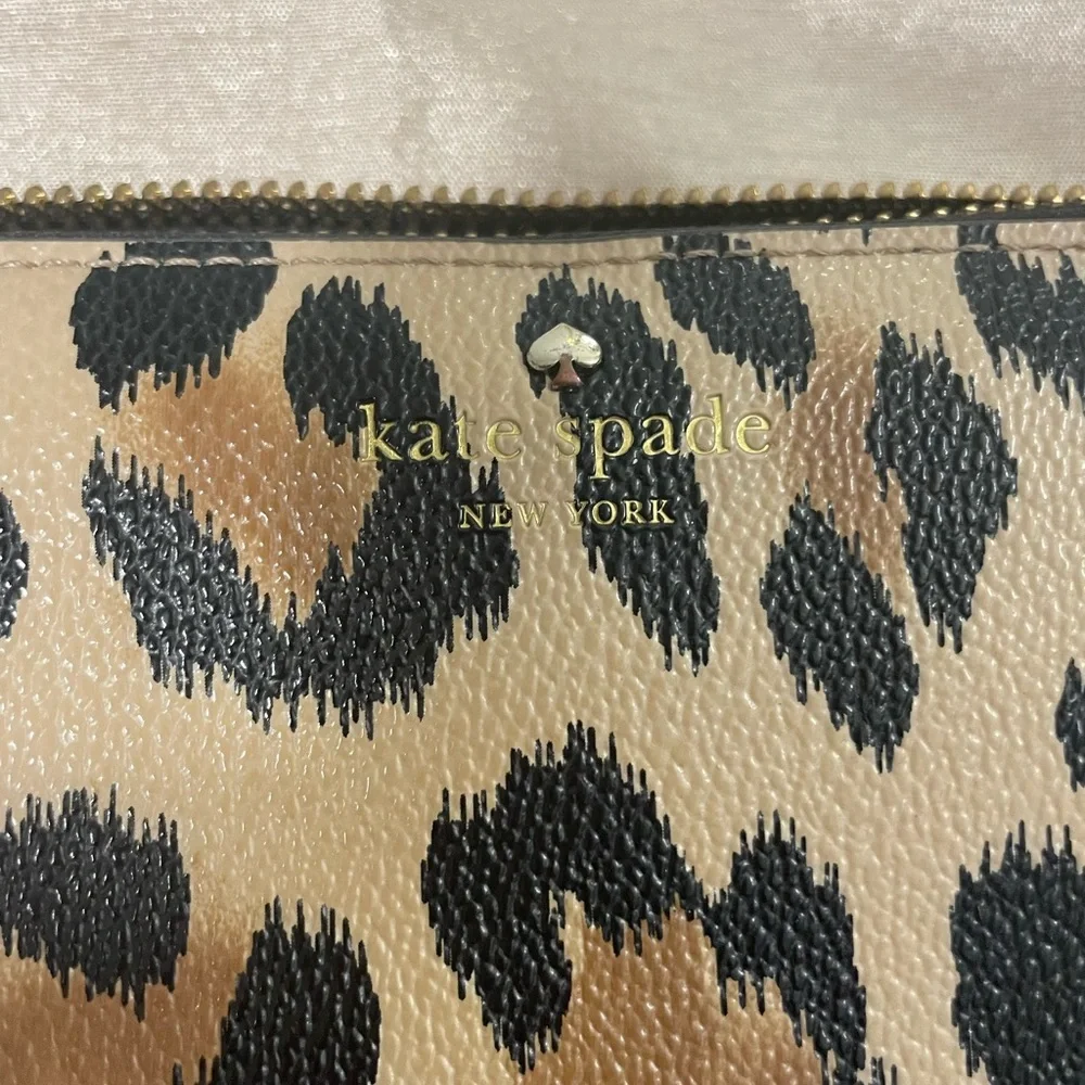 Kate Spade Black and Brown Leopard Print Wallet